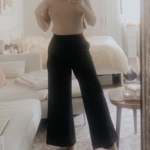 Uniqlo wide legged navy pants.